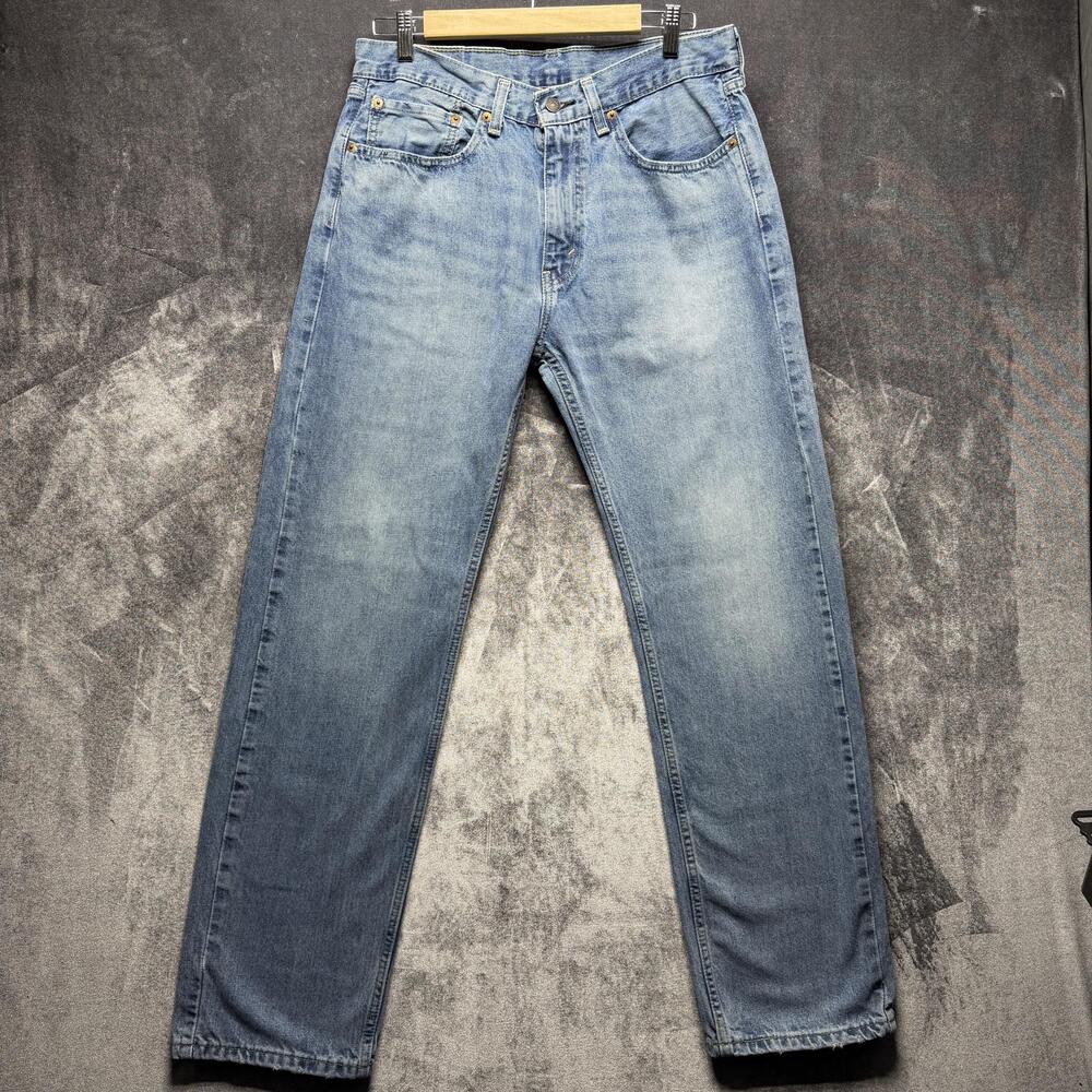Levi's 505 Jeans Mens 34x32 Blue Regular Straight Light Wash Denim Workwear